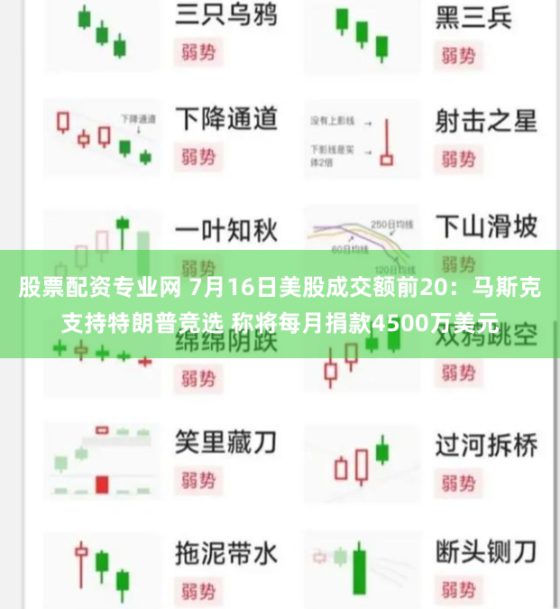 股票配资专业网 7月16日美股成交额前20：马斯克支持特朗普竞选 称将每月捐款4500万美元