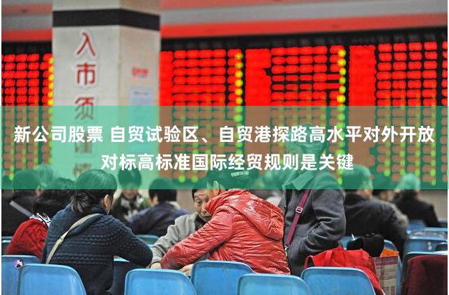 新公司股票 自贸试验区、自贸港探路高水平对外开放 对标高标准国际经贸规则是关键