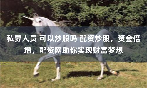 私募人员 可以炒股吗 配资炒股，资金倍增，配资网助你实现财富梦想
